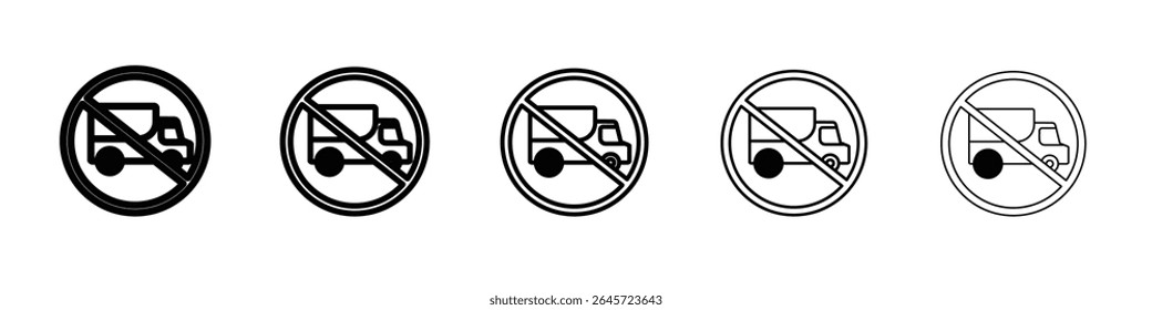 No hay icono de camión Logotipo de contorno de Vector simple