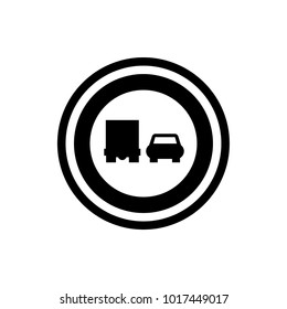 no truck overtake vector road sign icon