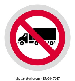 No truck or no parking forbidden sign, modern round sticker, vector illustration for your design