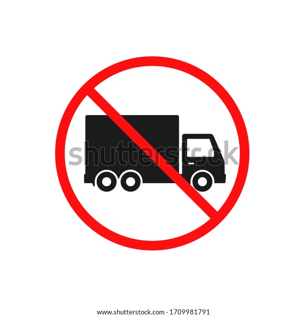 No truck or no parking sign. Vector\
isolated illustration.