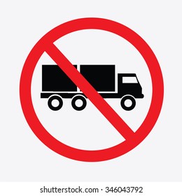 No truck or no parking sign.prohibit sign .vector illustration.

