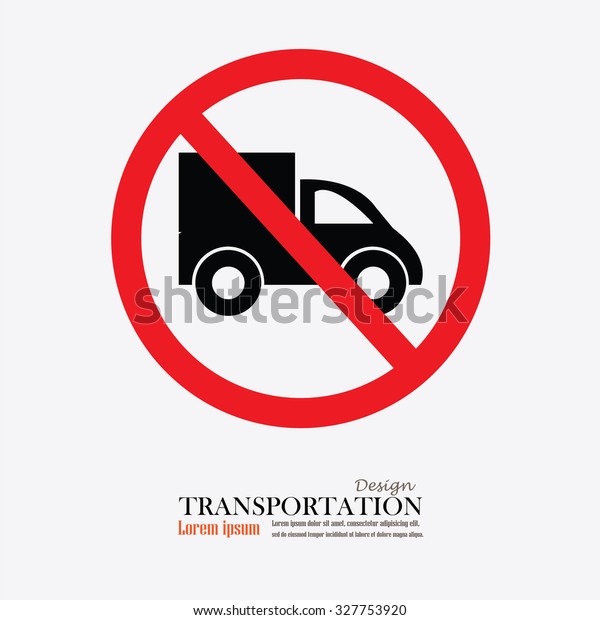 No truck or no parking sign.prohibit sign\
.vector illustration.