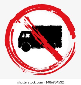 no truck sign icon vector
