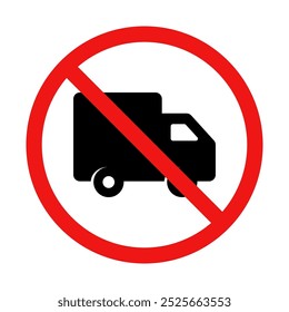 No Truck Sign on White Background