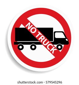 No truck sign on white background.vector illustration