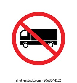 No truck sign, Road warning signs,road signs vector illustration.