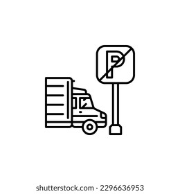 no truck sign vector icon. real estate icon outline style. perfect use for logo, presentation, website, and more. simple modern icon design line style