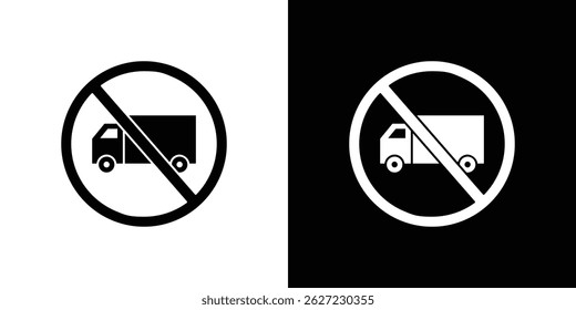No truck signs vector, solid illustration, pictogram