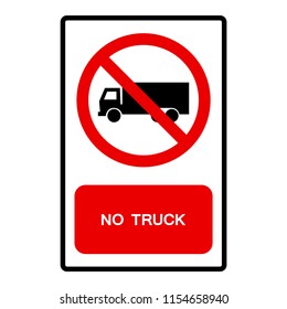 No Truck Symbol Sign, Vector Illustration, Isolate On White Background Label. EPS10