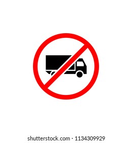 No Trucks Allowed , forbidden icon , vector sign design