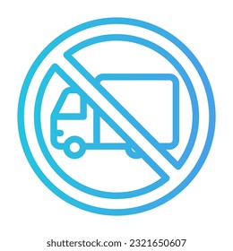 No trucks icon in gradient line style, use for website mobile app presentation