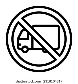 No trucks icon in line style, use for website mobile app presentation