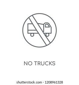 No trucks linear icon. No trucks concept stroke symbol design. Thin graphic elements vector illustration, outline pattern on a white background, eps 10.