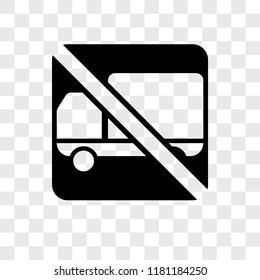 No trucks vector icon isolated on transparent background, No trucks logo concept