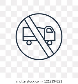 No trucks vector outline icon isolated on transparent background, high quality linear No trucks transparency concept can be used web and mobile