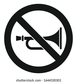 No trumpet music icon. Simple illustration of no trumpet music vector icon for web design isolated on white background