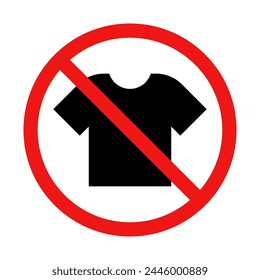 No T-Shirt Sign on White Background