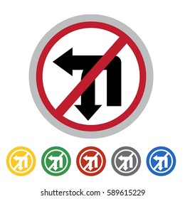 No turn icon set.Vector illustration
