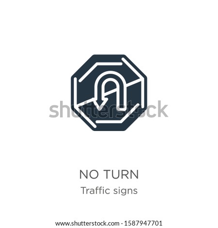 No turn icon vector. Trendy flat no turn icon from traffic signs collection isolated on white background. Vector illustration can be used for web and mobile graphic design, logo, eps10