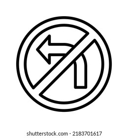 Kein linkes Symbol drehen. Line Art Design einzeln auf weißem Hintergrund