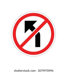 No Turn Left. Sign Post, Turn Prohibition Symbol  - Vector, Sign for Design, Presentation, Website or Apps Elements.