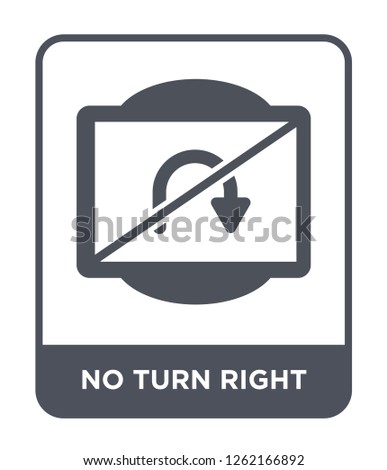 no turn right icon vector on white background, no turn right trendy filled icons from Traffic signs collection, no turn right simple element illustration