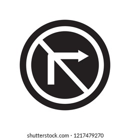 No turn right sign icon. Trendy No turn right sign logo concept on white background from Traffic Signs collection. Suitable for use on web apps, mobile apps and print media.