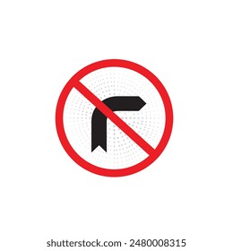 no turn right sign information vector
