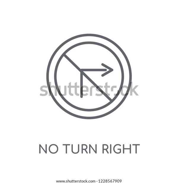 No turn\
right sign linear icon. Modern outline No turn right sign logo\
concept on white background from Traffic Signs collection. Suitable\
for use on web apps, mobile apps and print\
media.