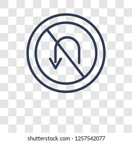 No turn sign icon. Trendy No turn sign logo concept on transparent background from Traffic Signs collection