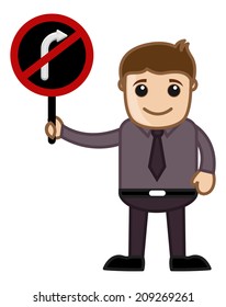 No Turn Sign Vector