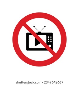 No tv sign circle prohibiting sing  