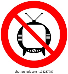 No TV sign on white background - vector illustration.