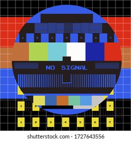 No hay plantilla de fondo de programa de canal de señal de TV, diseño de vectores.