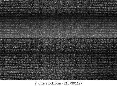 No TV signal on retro televisor, interference, television noise. Static tv noise, bad tv signal, black and white. Television noise, interfering signal. Blank video glitch vector texture.