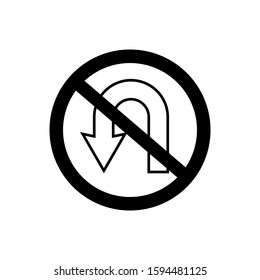 No U turn icon vector traffic sign