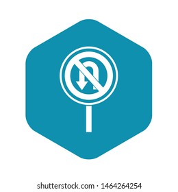 No U turn road sign icon. Simple illustration of no U turn road sign vector icon for web