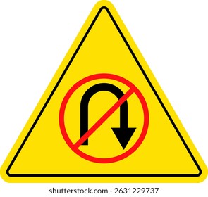No U turn sign. prohibitory traffic signs. red crossed out circle symbol.  driving navigation icons. arrow pointing to the right. Turning right prohibited
