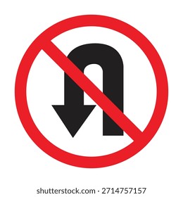 Sin ilustración de signo de Vector de giro en U