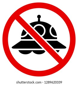 No UFO sign isolated on white background, Prohibition sign, vector illustration