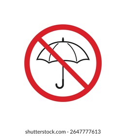 No umbrella sign template, don't use the umbrella here, please close the umbrella, red prohibition sign