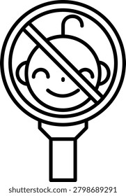 No Unaccompanied Minors Illustration vector Icon Design