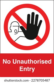 No unauthorised entry signage in vector format