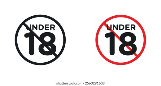 No under eighteen sign pack for app and website ui designs.