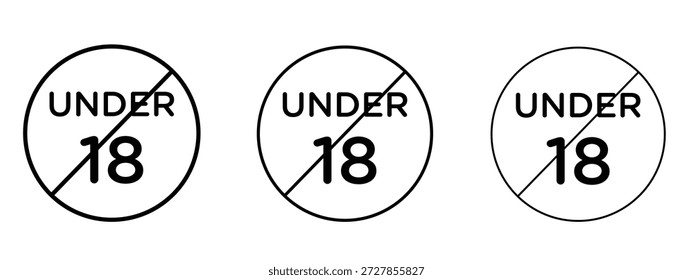 No under eighteen sign vector Logo Design Template. Editable Stroke graphics.