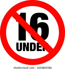 no under sixteen entry badge