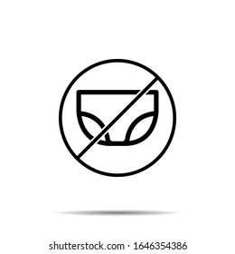 No underwear icon. Simple thin line, outline vector of laundry ban, prohibition, forbiddance icons for ui and ux, website or mobile application