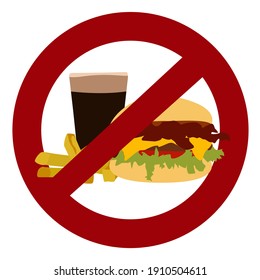 No Unhealthy Wrong Hamburger Fries Fast Stock Vector (Royalty Free ...