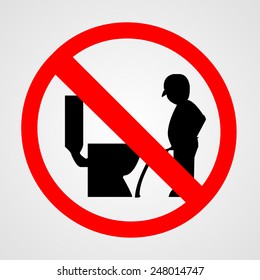 no urinating on floor sign. vector illustration