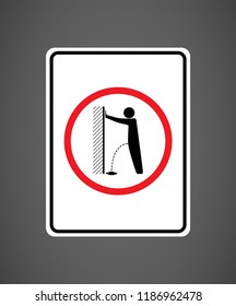 No urinating please - stop act of vandalism road sign - prohibition of urination

